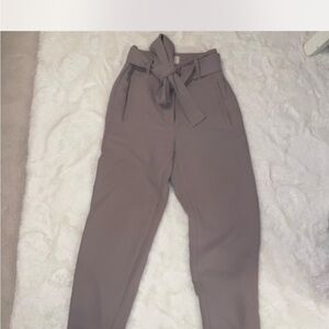 Wilfred Brown High-Waisted Trousers with Tie Belt
